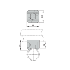Transverse Fastener dimensions for modular pipe system