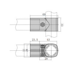 HJ1 Lean Tube Joint,HJ1 Lean Tube Joint for D28 Pipe System | Heavy Duty Aluminum Outer Straight Connector