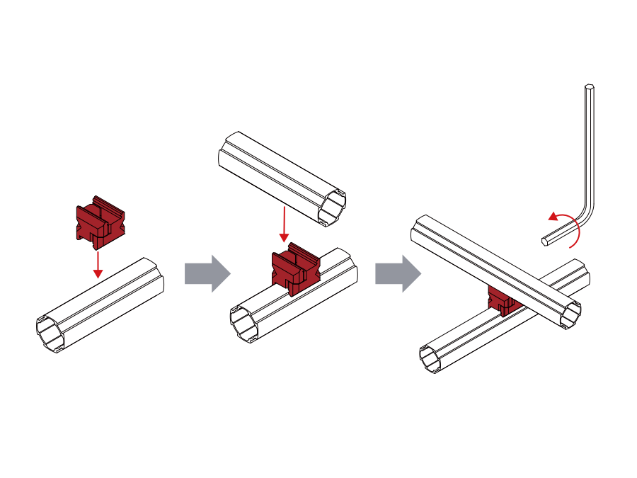 Lean Tube Parallel Joint installation for two lean pipes in parallel