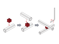 Lean Tube Parallel Joint installation for two lean pipes in parallel