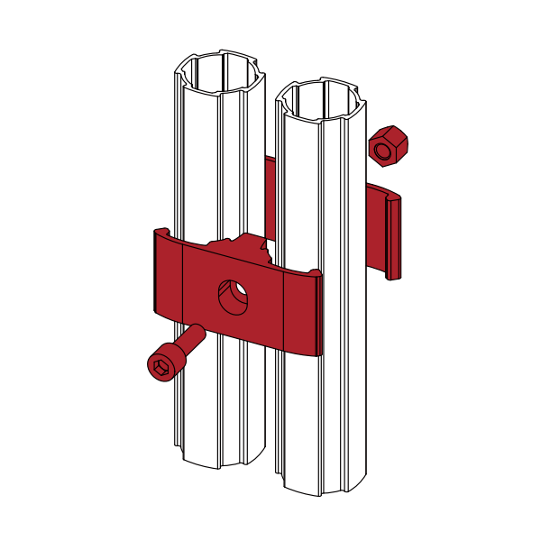 Lean Tube Parallel Holder application for fixing parallel lean pipes on pipe rack
