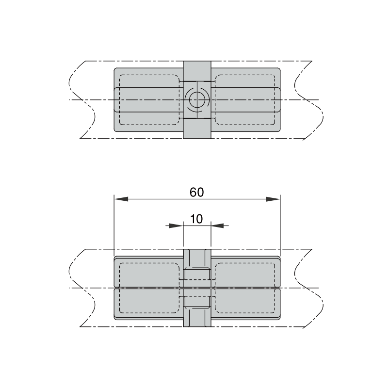 D28JT.O lean pipe inner fastener dimension technical drawing