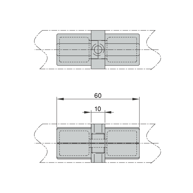 D28JT.O lean pipe inner fastener dimension technical drawing