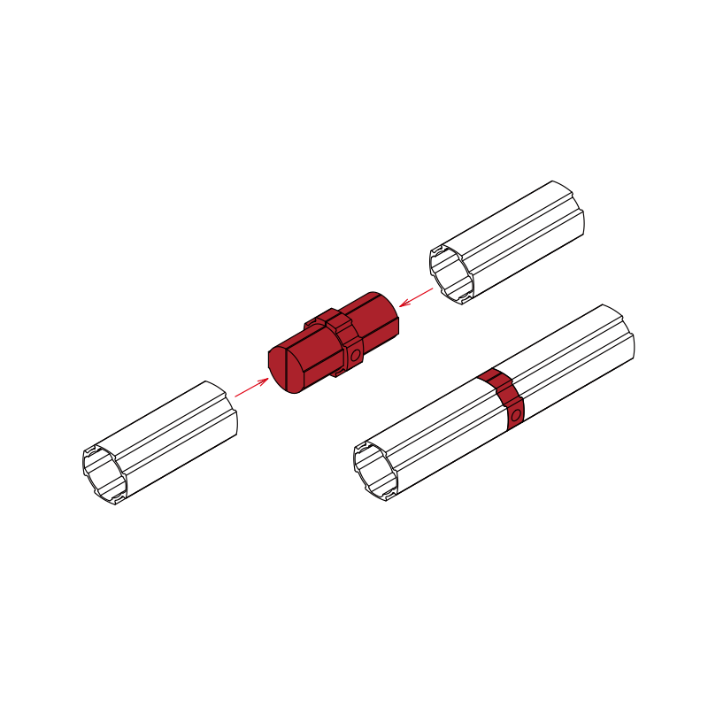 28mm lean tube inner expanding fitting exploded assembly schematic