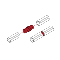 28mm lean tube inner expanding fitting exploded assembly schematic