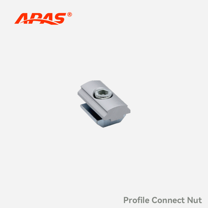 Aluminum alloy lean pipe to European standard aluminum profile connector nut for modular pipe rack and industrial frame systems