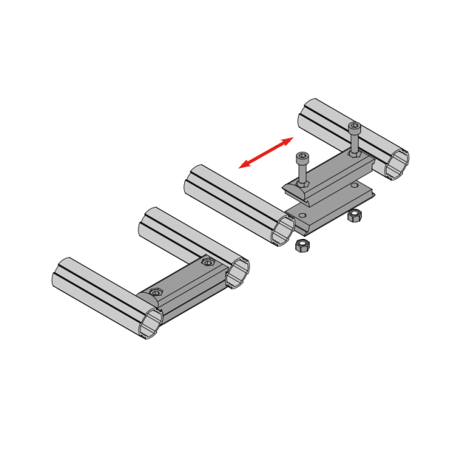 Lean pipe connector for main structure expansion and local strengthening connection in modular workstations and pipe rack systems