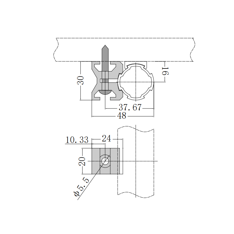Plate Fastener for 28mm Lean Pipe, aluminum alloy kanban board mounting connector for modular pipe racks and lean workstations