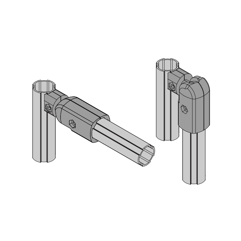 28mm Lean Pipe Vertical Connector for modular tube rack systems, workstation frame support and lean production cart assembly