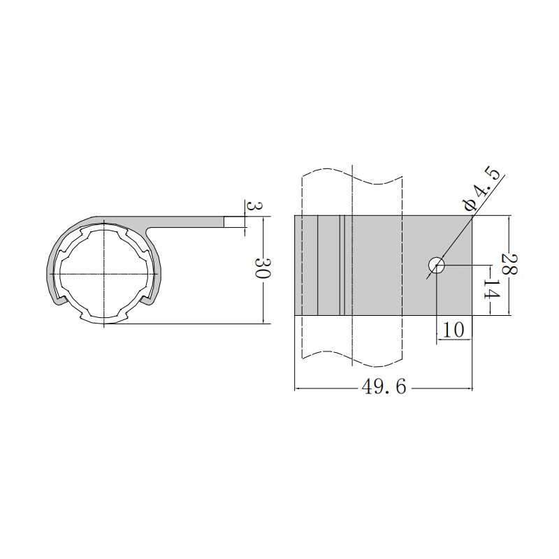 Pipe Tool Hanging Connector for 28mm lean tube, aluminum alloy die-cast hook fitting for lean workstation tool storage rack