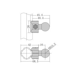 Pipe Tool Hanging Connector for 28mm Lean Tube, aluminum alloy die-cast sandblasted hook fitting for lean pipe rack tool storage