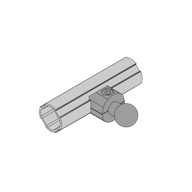 28mm Lean Tube Pipe Tool Hanging Connector dimension drawing and installation view, aluminum alloy hook connector for lean workstation racks