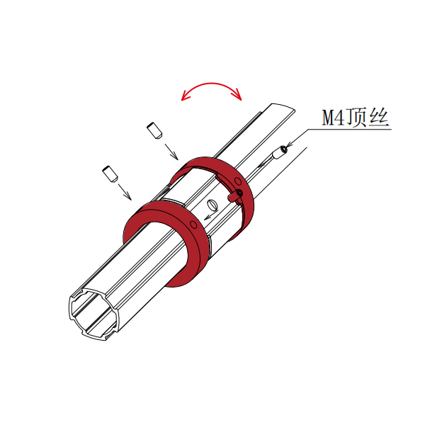 Aluminum Stop Collar M4 Set Screw Assembly Diagram and B2B Parameter Table