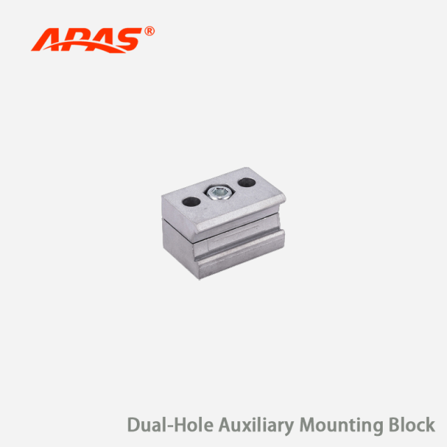 Aluminum Alloy Dual-Hole Auxiliary Mounting Block for T-Slot Lean Pipe Component Installation