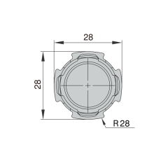 PP plastic end cap for 28mm basic lean pipe used for end protection and decoration