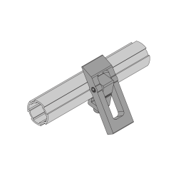 Assembly diagram showing a slide rail adjustable stopper mounted on a lean tube to prevent workpiece reverse movement