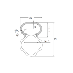 PVC concealed cable trunking profile for lean tube wire management with 27mm width and 181g per meter specifications