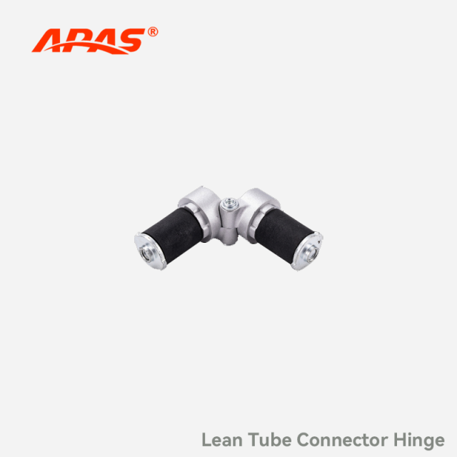 Aluminum alloy 180-degree lean tube connector hinge with rubber and carbon steel components
