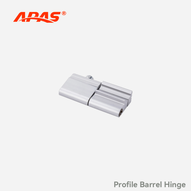 Aluminum alloy profile barrel hinge with PP and stainless steel components for door leaves