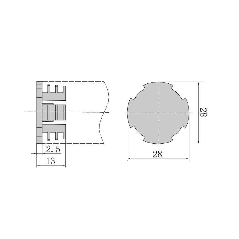 PP plastic end cap for 28 reinforced lean tube, used for end decoration and protection