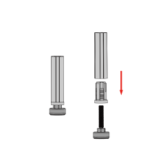 Assembly diagram of lean pipe anti-slip leveling foot, showing installation and floor support