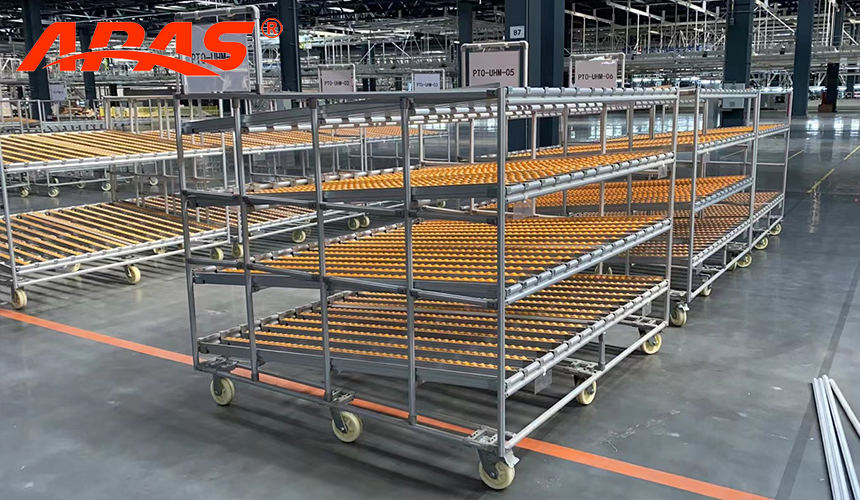 Lean Manufacturing Assembly System - Kaizen Flow Racks and Carts
