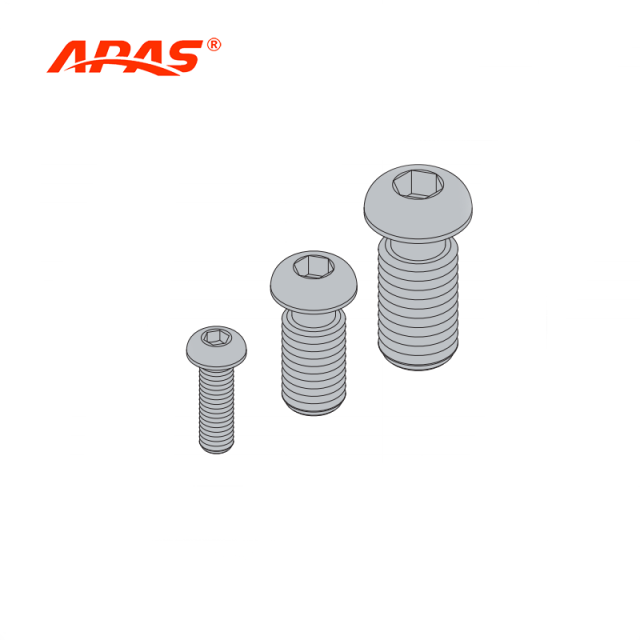 Different sizes of socket button head cap screws for aluminum extrusion profiles