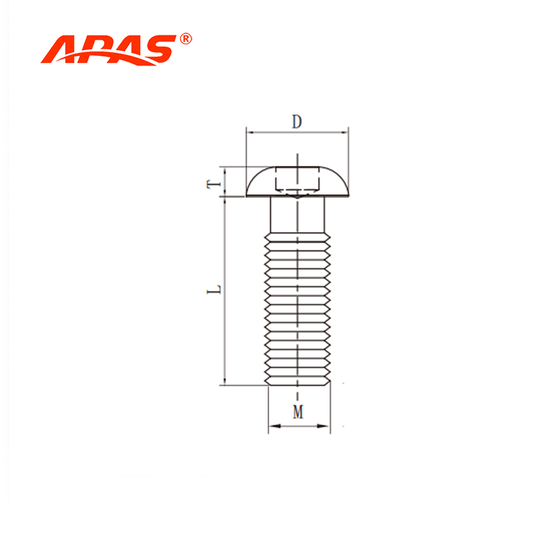 Socket button head screw dimensions for aluminum profile internal connection