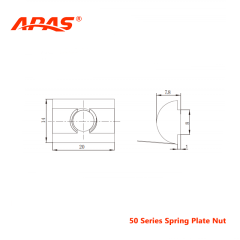 Aluminum extrusion spring nut technical specification and size details