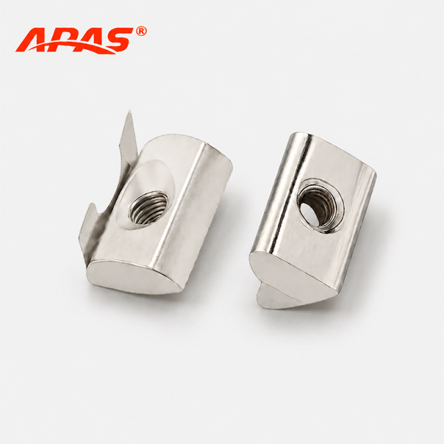 Aluminum profile T slot spring nuts for industrial extrusion systems