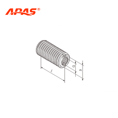 Variable diameter bolt technical drawing with thread specifications for aluminum profiles