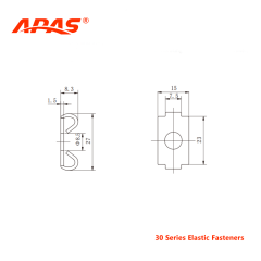 Technical dimensional drawing of 30 series spring fastener CE-SF30
