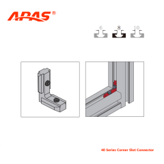 Installation diagram of APAS Corner Slot Connector for 90 degree aluminum profile joints