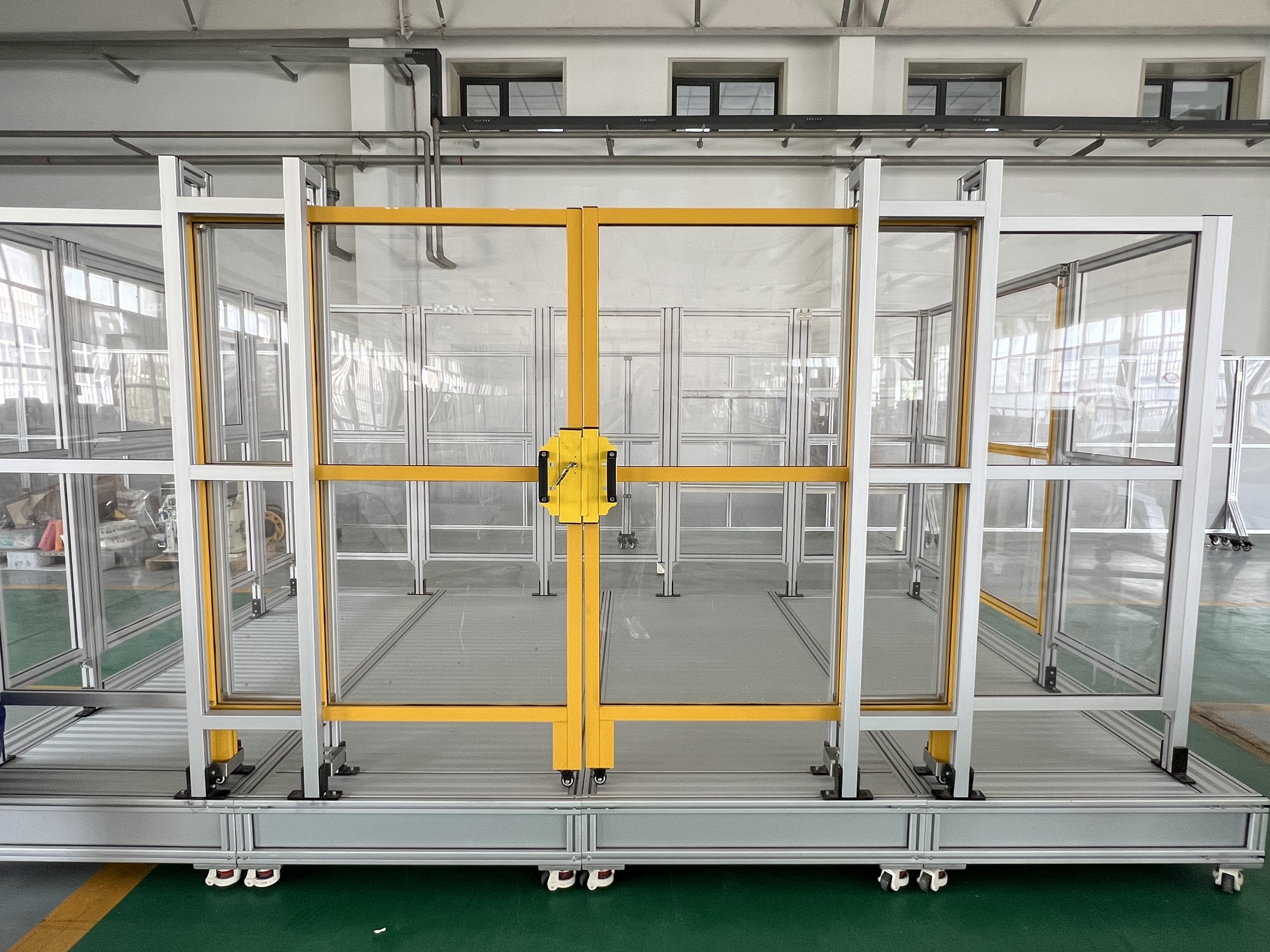 APAS Safety guarding and mesh enclosures built with T-slot aluminum extrusions