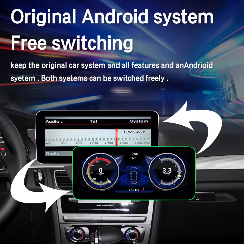 Autoradio Android 14 Car Multimedia Player for Audi A4 B8 A5 2009-2017 Gps Navi Stereo Screen System Wifi Wireless Carplay Auto Car Radio Screen Monitor Display