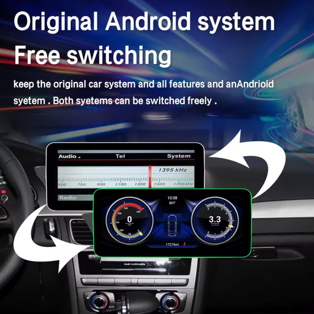 Autoradio Android 14 Car Multimedia Player for Audi A4 B8 A5 2009-2017 Gps Navi Stereo Screen System Wifi Wireless Carplay Auto Car Radio Screen Monitor Display