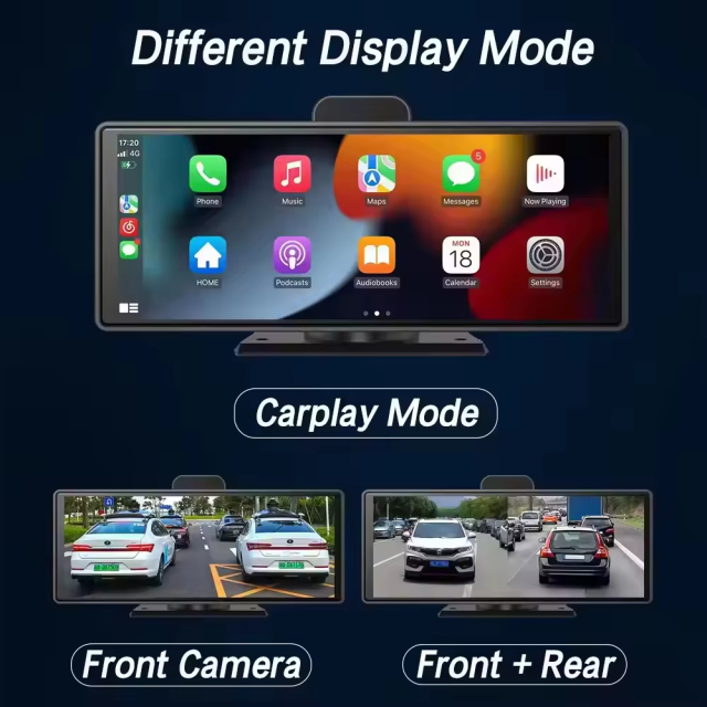 10.26 Inch CarPlay Screen Android Auto Car Player Stereo Radio Rear Camera Monitor Kits Dash Cam DVR BT GPS Map OEM Factory Portable Carplay Screen For All Cars