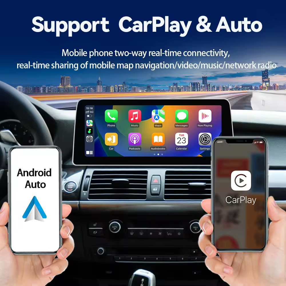 Android 14 Car Audio Auto Radio Dvd Player for Bmw X5 E70 X6 E71 2007-2013 Android Stereo radio Car Screen Carplay Touch Screen 8581 Qualcomm 665 680 Car Entertainment System Multimedia Player