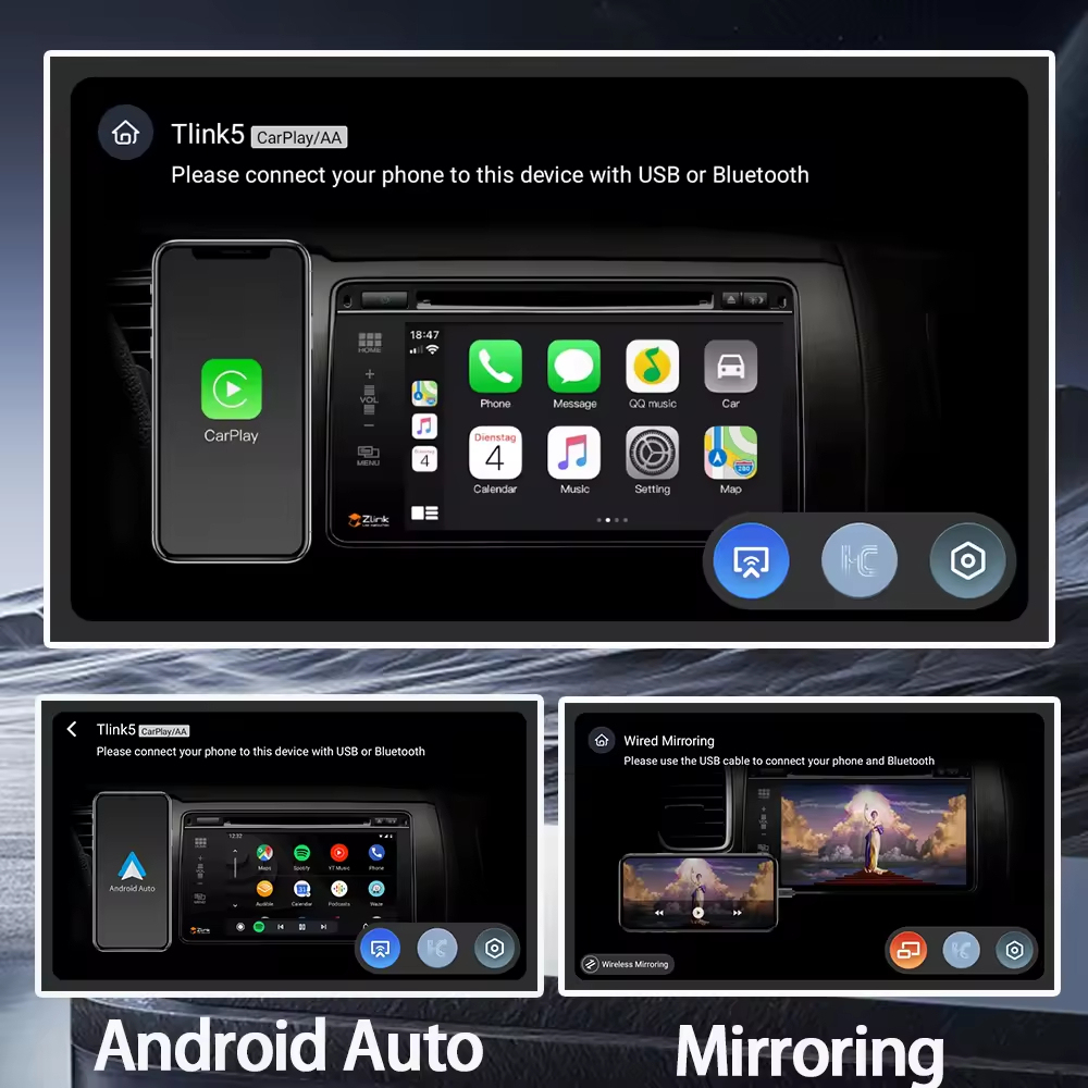 7/9/10 Inch Car Radio Audio Stereo Dvd Player Multimedia Wireless Carplay Wired Auto GPS BT Touch Screen for Universal Monitor Dashboard Source Factory Wholesale Customization TS18 TS10 T100 8227 8257  8581 7862 665 680