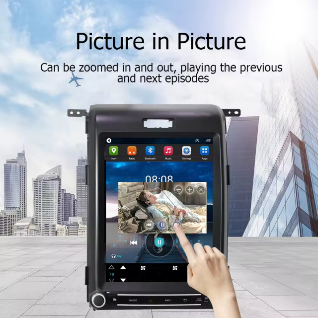 Android 14 12.1 Inch Car Dvd Radio Audio Stereo Player Touchscreen for 2013-2015 Ford F150 With Carplay Android Auto GPS Navigation BT Car Multimedia Entertainment System