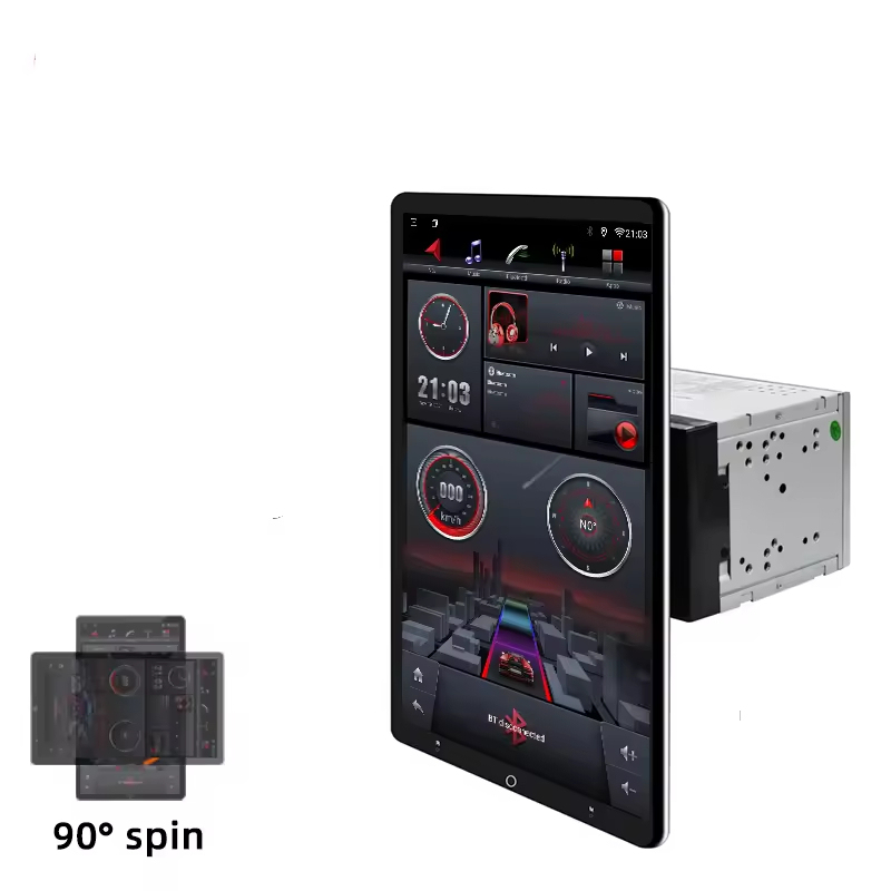 13.inch Android 13 360 Degrees Rotating 2 Din Universal Car Head Unit Car Radio Player Audio Stereo DVD Player Wireless Carplay Android Auto Touch Screen GPS Navigation Subwoofer  Universal Tesla Style Screen