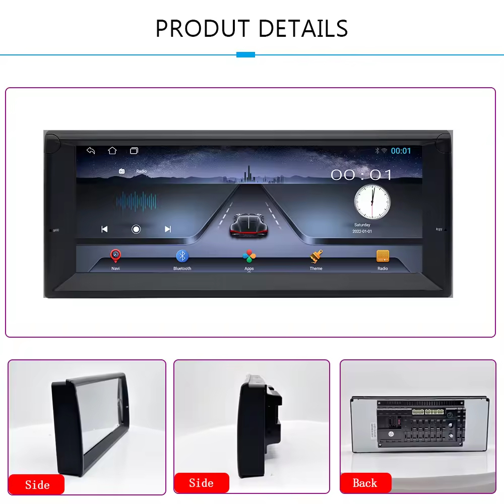 10.25 Inch Android 14 2g+32g 4+32GB 4+128GB 8+128GB 8+256GB Quad Core Car Dvd Payer Gps Navigation Radio Video for Bmw E39 E53 Audio Stereo Radio Player GPS Navigator Touch Screen Wireless Carplay Android Auto Factory Wholesale Customize