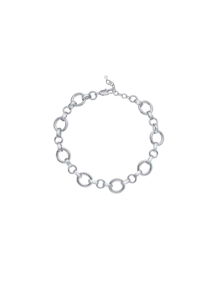Minimalist Silver-tone Ring Necklace (Platinum)