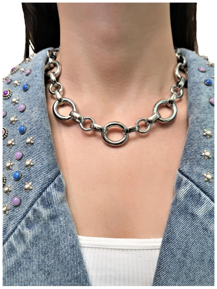 Minimalist Silver-tone Ring Necklace (Platinum)