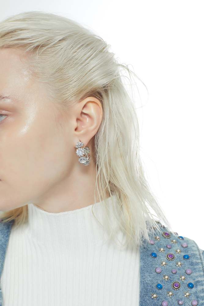 Crystal snowflake hoop Earrings