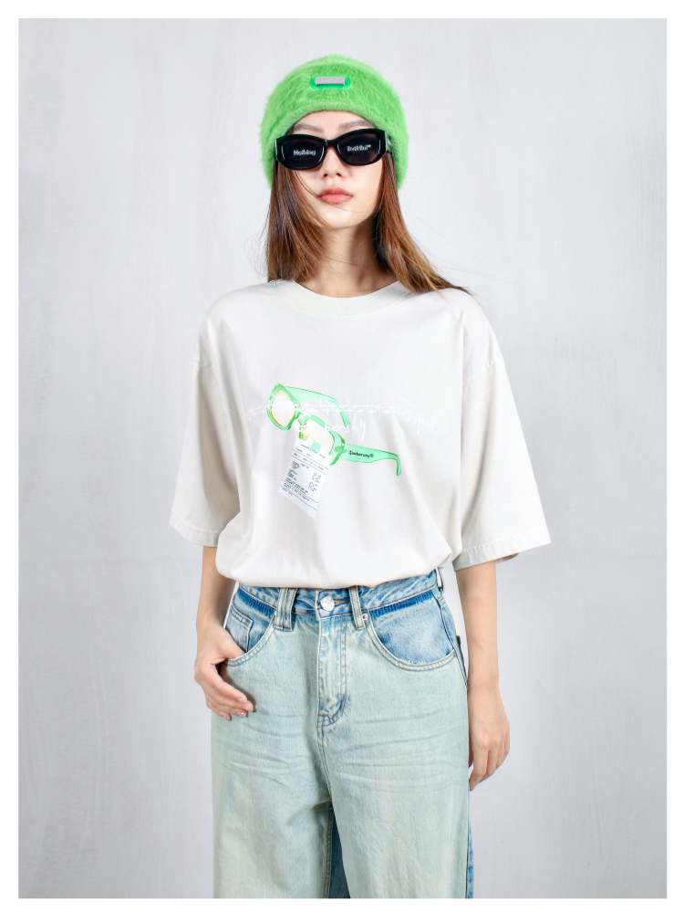 sobershy×nothingbutmini  "the game" glasses T-shirt