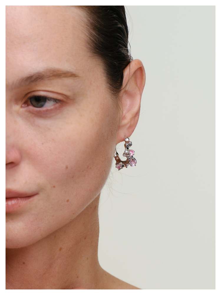 NBM 2024 Zircon Lava Earrings(Crystal Pink）