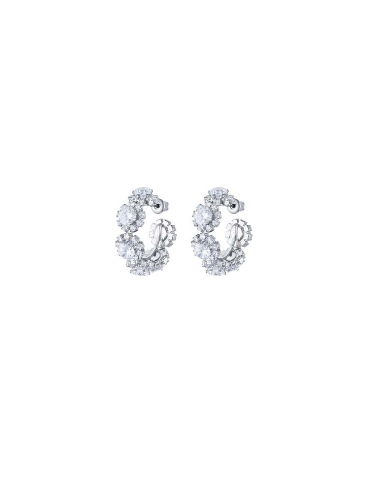 Crystal snowflake hoop Earrings