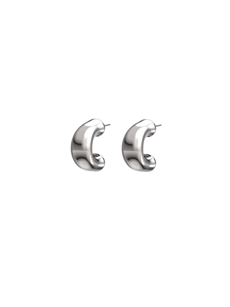 Irregular water drop Sliver-tone Earrings