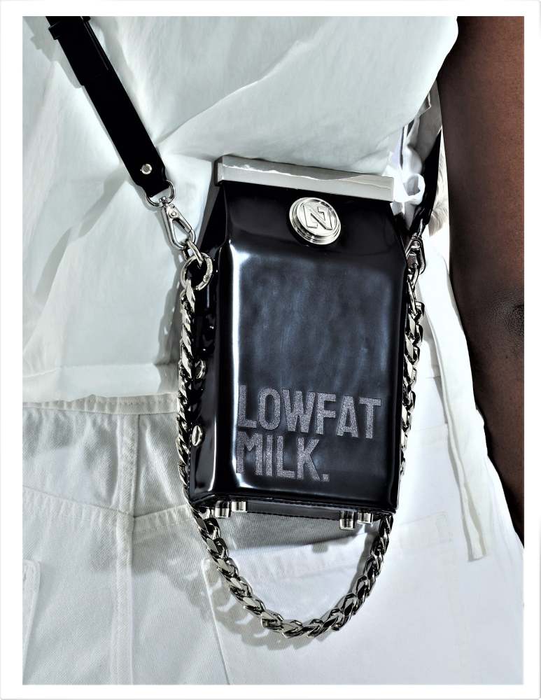 Embossed Letter milk carton series Matte black（Mobile PhoneBag Version)